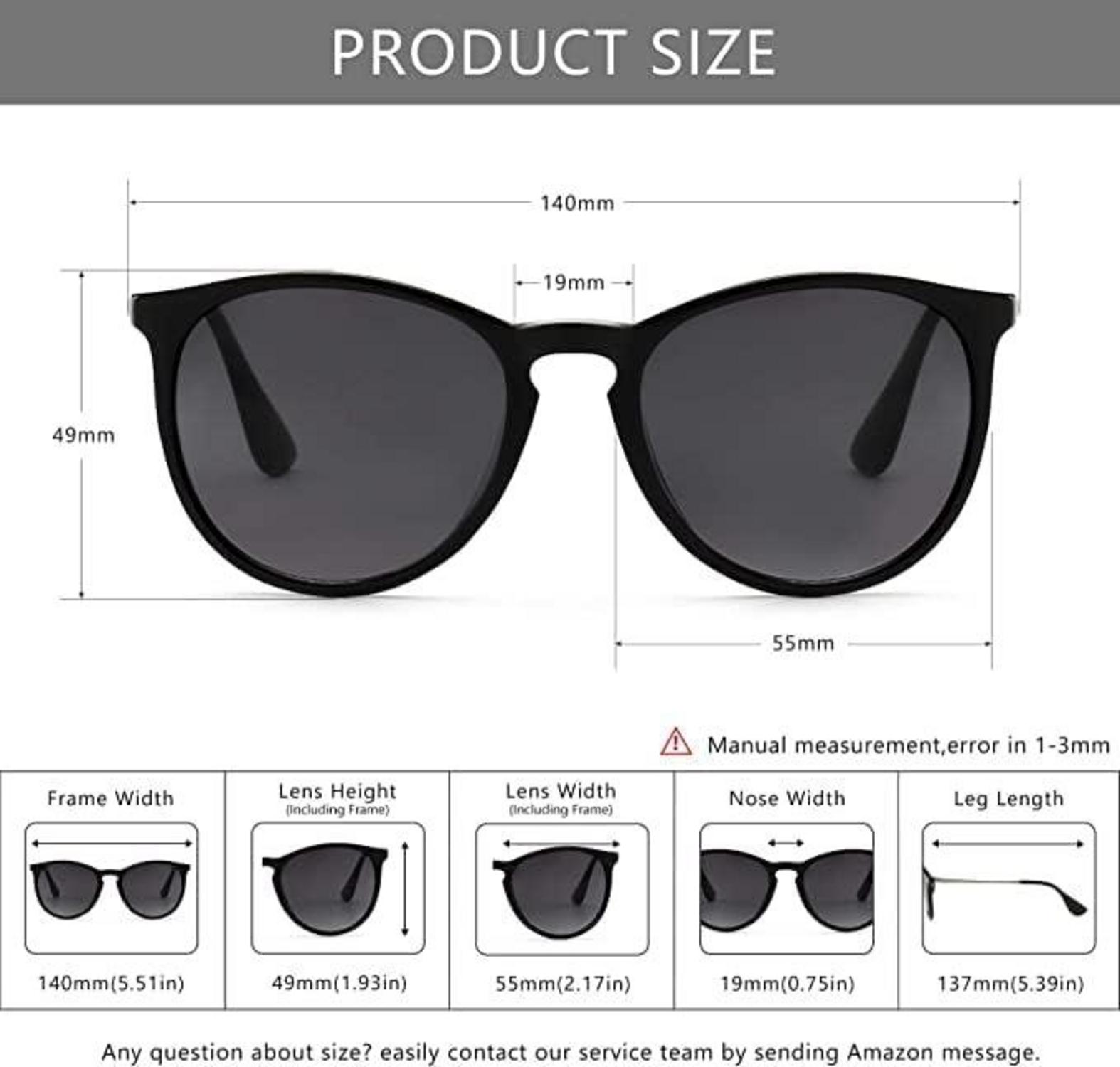 Retro Sonnenbrille Damen Rund Polarisiert UV400 TR90 Vintage