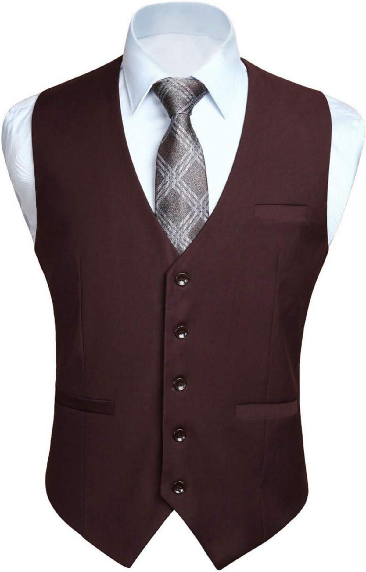 Formale Herren Hochzeit Party Weste Baumwolle Einfarbig XS Braun