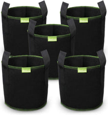 Pflanzsack Vliesstoff Griffe Tomaten Blumen 5er Pack Schwarz 5