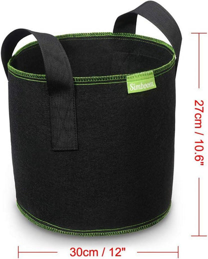 Pflanzsack Vliesstoff 5er Pack Tomaten Blumen Schwarz 5