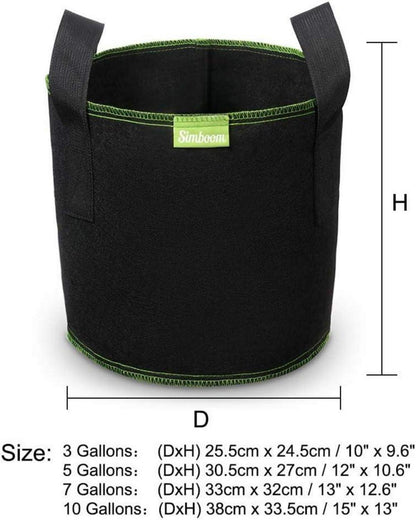 Pflanztasche Vliesstoff Tomaten Blumen Pflanzenbehälter Griffe 7 Gallonen