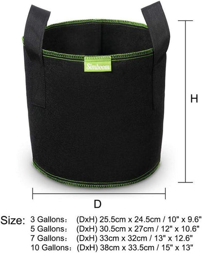 Stofftopf 12L Pflanzsack 5er Pack Schwarz 3 Gallonen (12