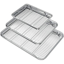 Wildone Backblech 3 Pfannen Edelstahl-Set 16 /12 /9 Zoll