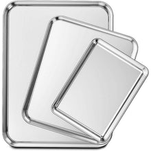 Edelstahl Backblech Set 3-teilig 22,9/30,5/40,6 cm robust