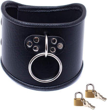 Leder Halsband O-Ring Schloss Gothic SM Choker Abschließbar
