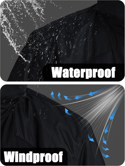 Herren Winter Skijacke Fleece Outdoor Wasserdicht Schwarz
