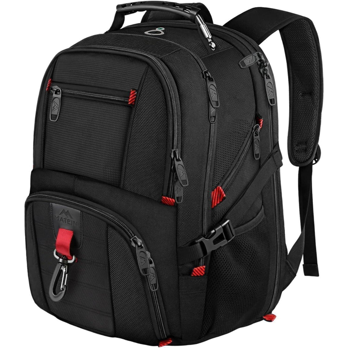 Großer Laptop Rucksack Herren 55L, 18.4 Zoll, Schwarz