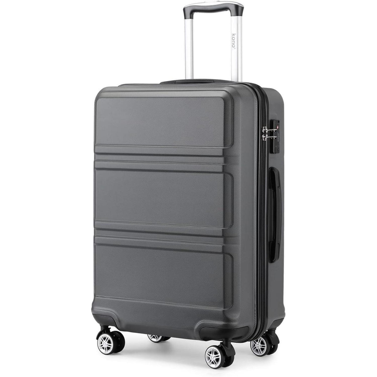 XL Reisekoffer 74cm Grau mit TSA Schloss und 4 Rollen