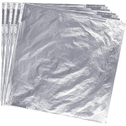 100 Blätter Silber Imitation 14x14cm für Kunsthandwerk & Dekoration