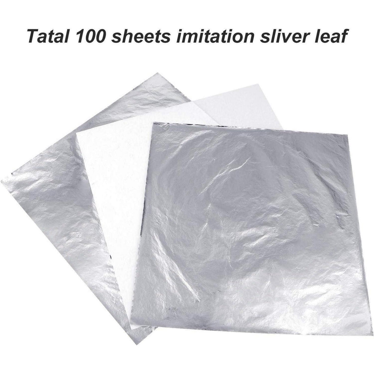 100 Blätter Silber Imitation 14x14cm für Kunsthandwerk & Dekoration
