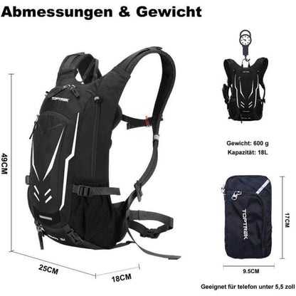 Toptrek 18L Ultraleichter Fahrradrucksack mit Regenschutz