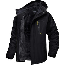 Herren Winter Skijacke Fleece Gefüttert Softshell Schwarz
