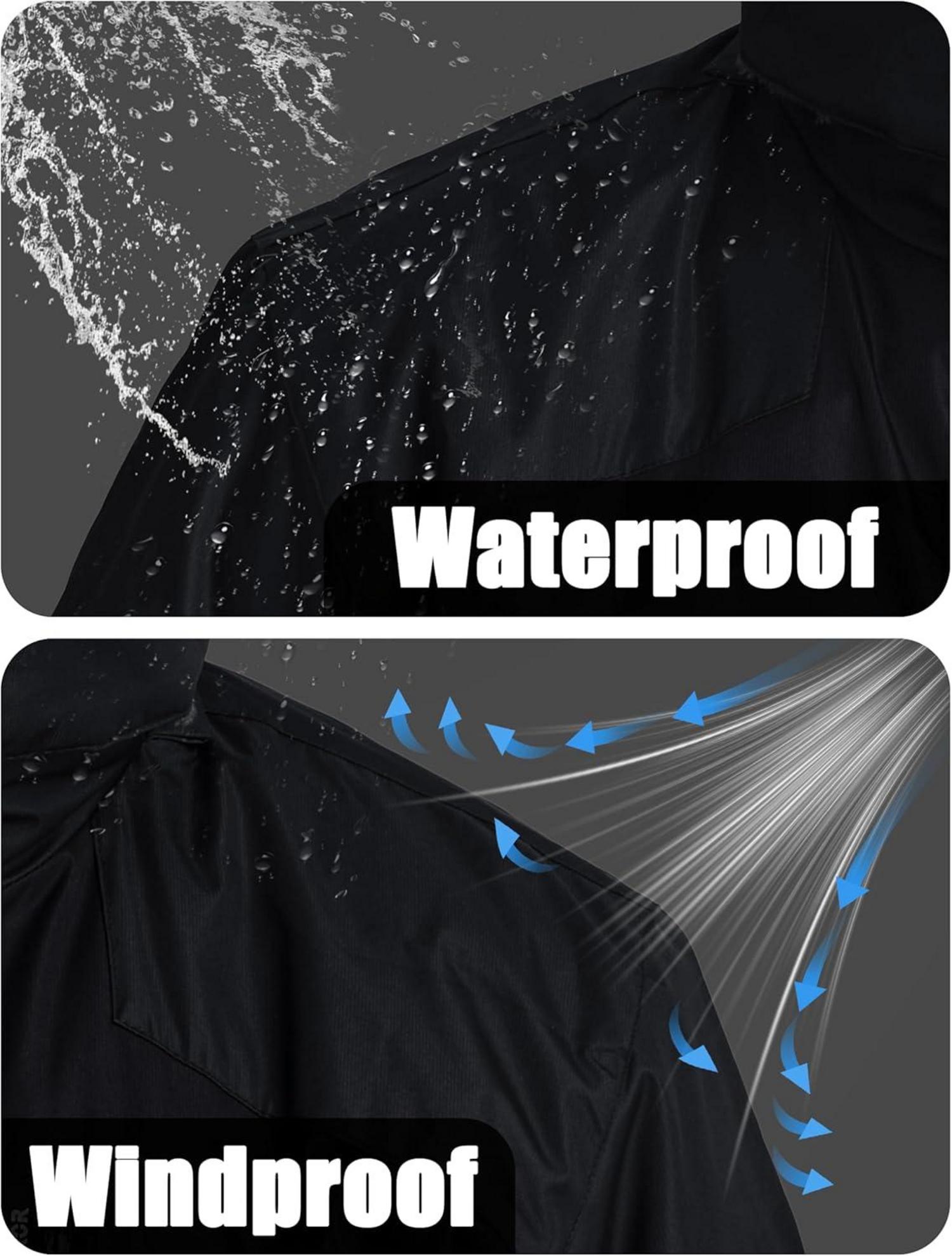 Herren Winter Skijacke Fleece Gefüttert Outdoor Wasserdicht Schwarz XXL