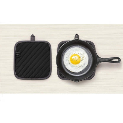 Topflappen Set 4er-Pack Schwarz 20x20cm Baumwolle