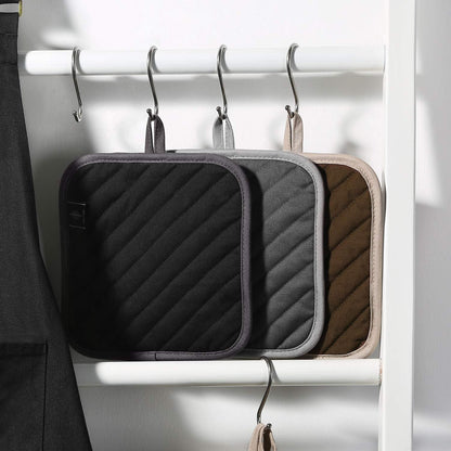 Topflappen Set 4er-Pack Schwarz 20x20cm Baumwolle