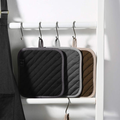 Topflappen Set 4er-Pack Schwarz 20x20cm Baumwolle