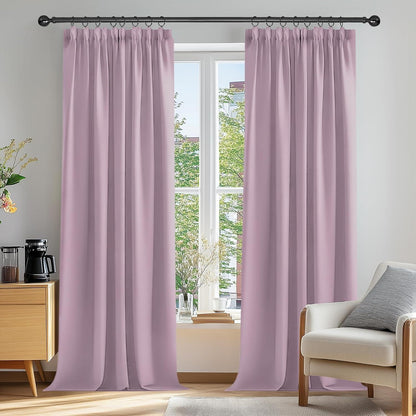 Blickdichte Vorhänge Verdunkelung 240x140cm Hellpink 2er Set
