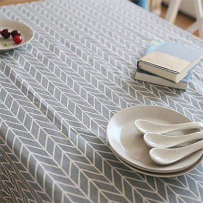 Runde Baumwoll-Leinen Tischdecke 120cm Grau