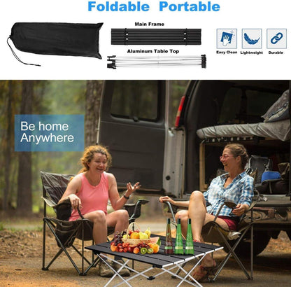 Tragbarer Camping-Klapptisch aus Aluminium mit Tasche, ultra leicht und stabil, ideal für Camping, Picknick, Garten, Wandern