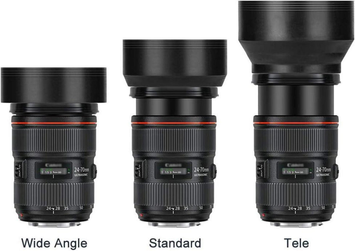 49mm Universal Gegenlichtblende Gummi Streulichtblende Canon Nikon Sony Kamera