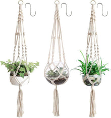 Makramee Blumenampel Set 3-teilig hängend Baumwollseil 105 cm 10 kg