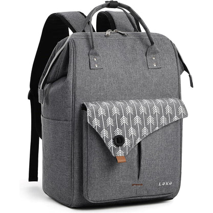 Lekesky Rucksack Damen 15.6 Zoll Laptop Arbeitsrucksack Grau