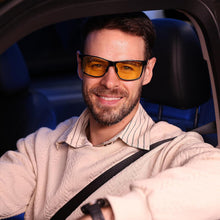 Nachtfahrbrille Kohlefaser Rahmen polarisierte Gelblinsen