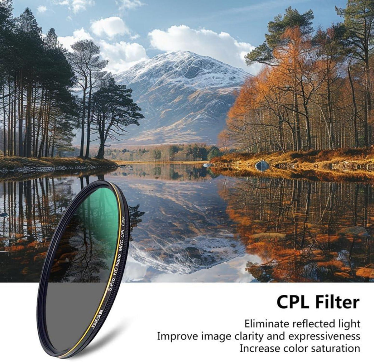 58mm Zirkularer Polfilter, HD Nano MRC16, Optisches Glas