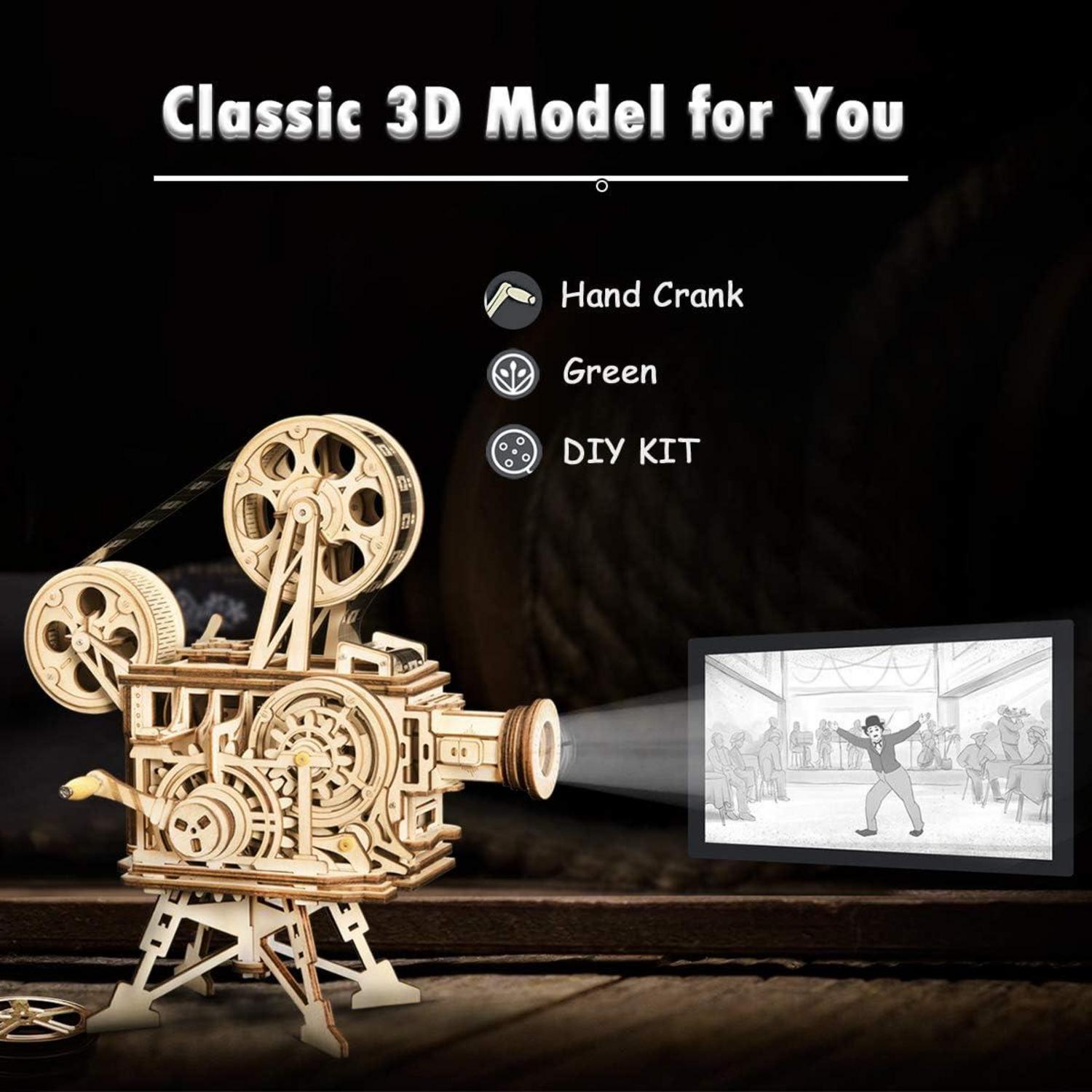 ROKR Vitascope Holzpuzzle Modellbausatz Hand-Generator