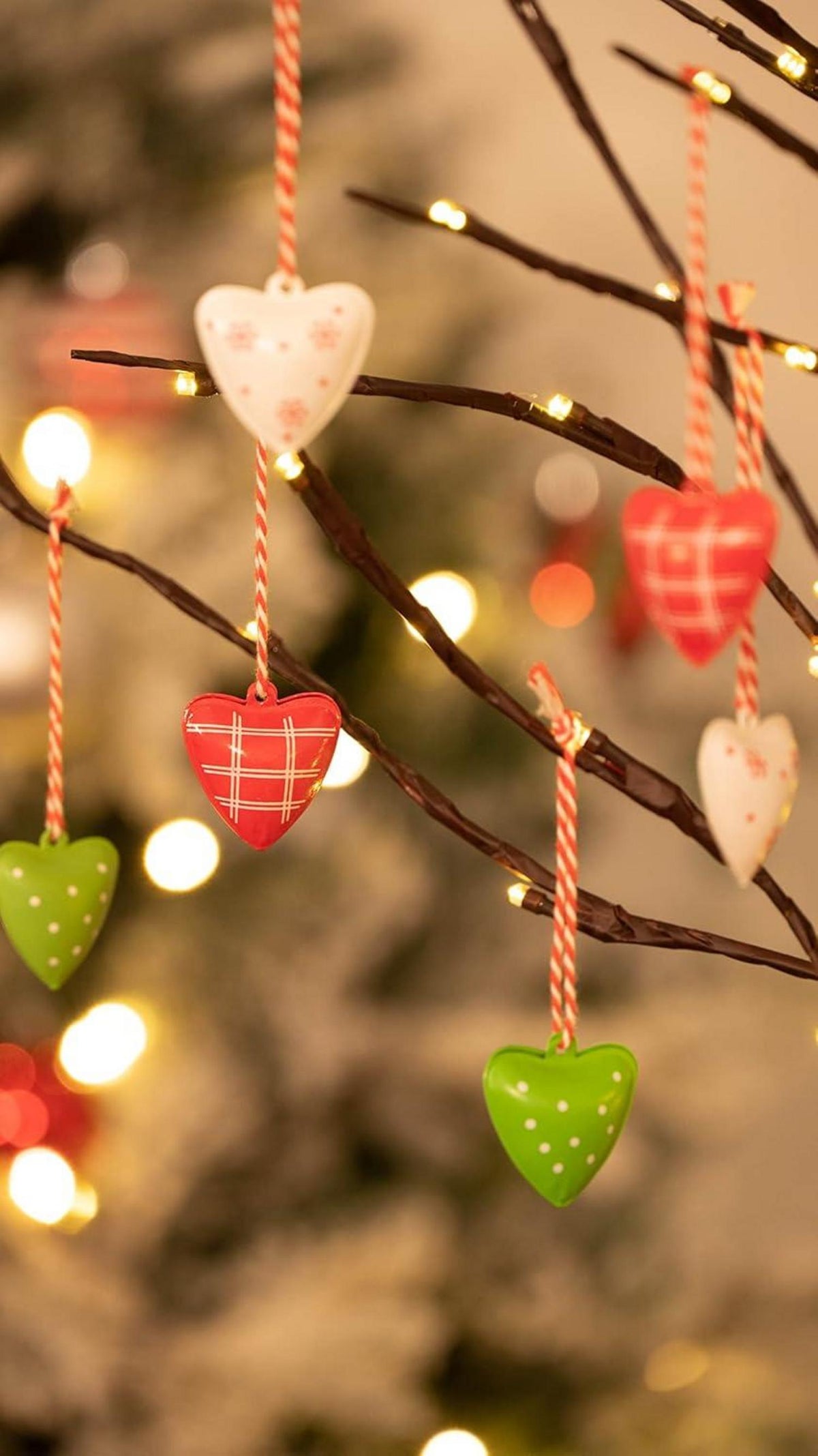 Metall Glöckchen Herz Anhänger Weihnachtsdeko 24er Set 3.5cm