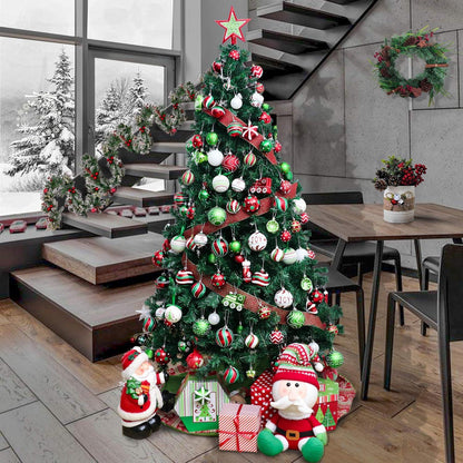 24er Set Metall Herz Weihnachtsanhänger 3.5cm Rot Grün