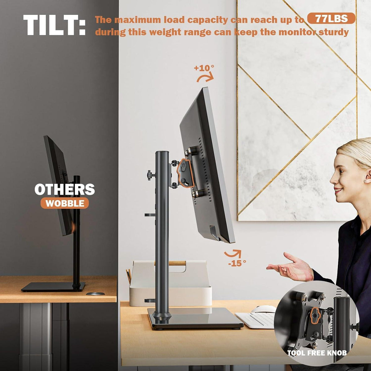 LCD Monitorständer freistehend 33-81,3 cm höhenverstellbar 35 kg