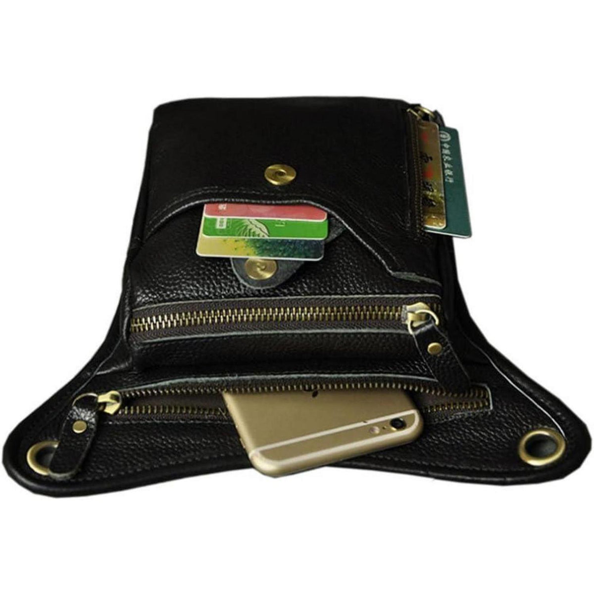 Leder Beintasche Vintage für Herren & Damen - Bauchtasche Outdoor