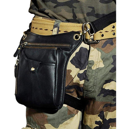 Leder Beintasche Vintage für Herren & Damen - Bauchtasche Outdoor
