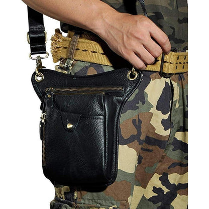 Leder Beintasche Vintage für Herren & Damen - Bauchtasche Outdoor