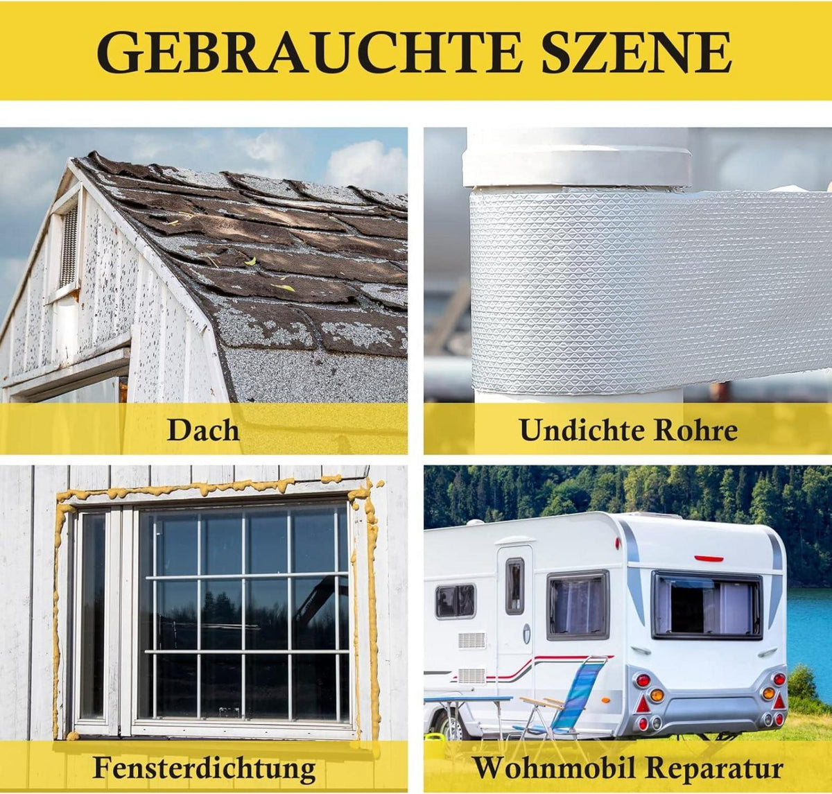 Wasserdichtes Aluminum Klebeband 10cm x 5m Butyl Dichtungsband Alufolie