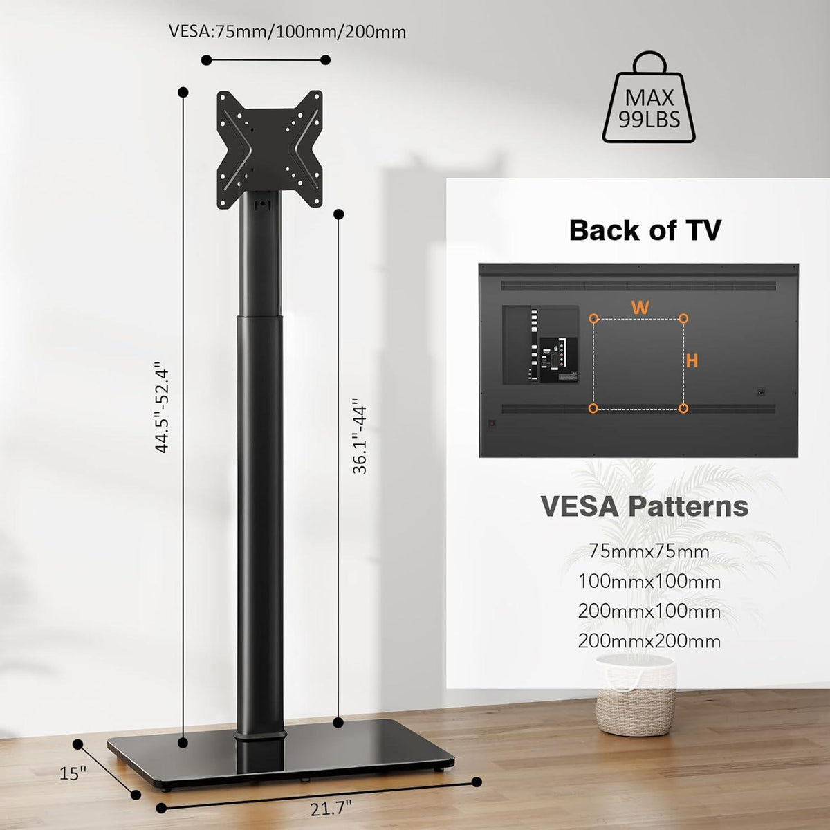Universal TV Ständer Halterung 100 Grad schwenkbar 19-43 Zoll TVs LED LCD OLED