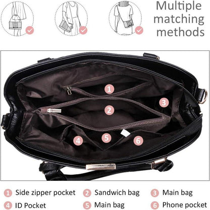 Pahajim Damen Henkeltasche Umhängetasche Handtasche PU Leder Elefantentextur
