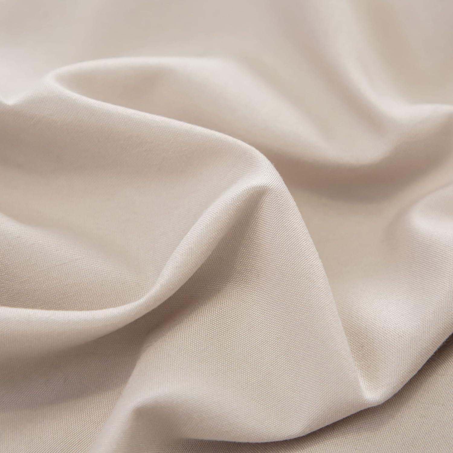 Bettwäsche 135x200 cm Mikrofaser 110g/m² Beige + 80x80 cm Kissenbezug