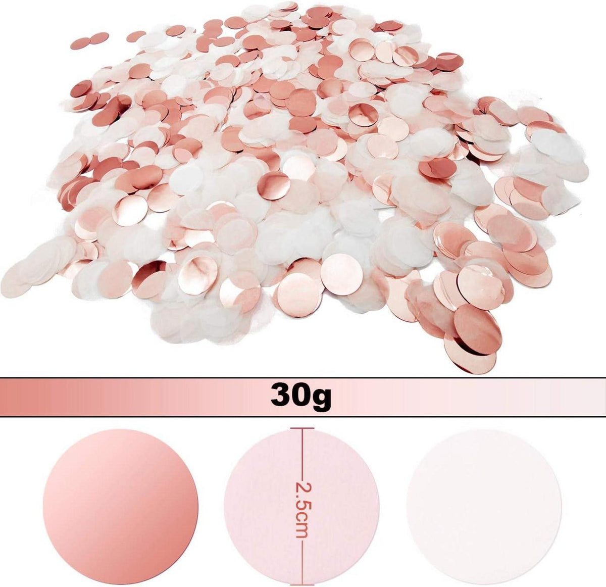Rosegold Punkte Konfetti Streudeko Tisch Deko Geburtstag