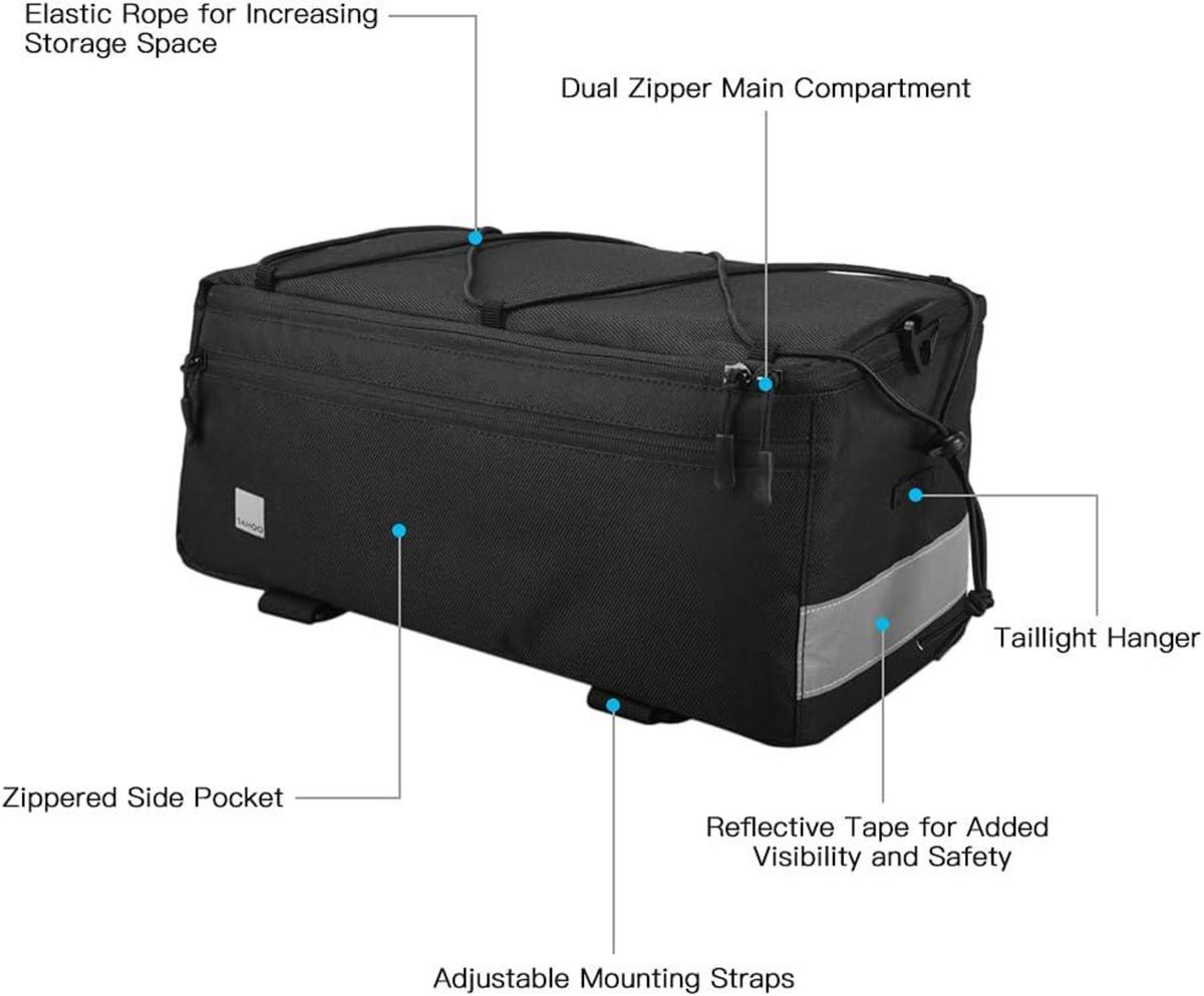 Isolierte Kofferraumkühlertasche für Fahrrad 8L, reflektierend