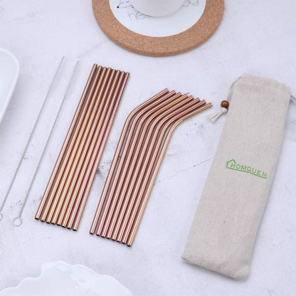 Wiederverwendbare Edelstahl Strohhalme Set mit Tasche – 18 Teile