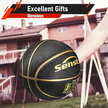 Senston Basketball Größe 7 mit Pumpe Anti-Rutsch Grip