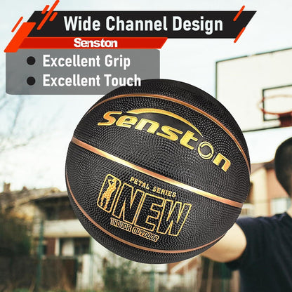 Senston Basketball Größe 7 mit Pumpe und hervorragendem Grip