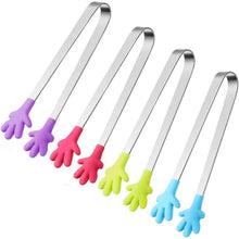Mini Zuckerzange Silikon Edelstahl BBQ Servierzange 4 Stück