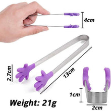 Mini Zuckerzange Silikon Edelstahl BBQ Servierzange 4 Stück