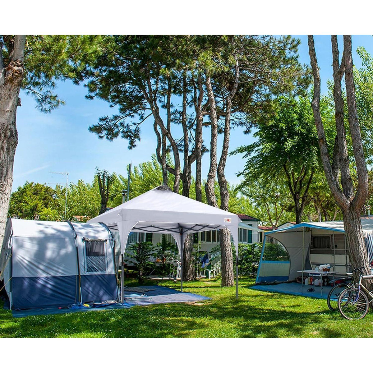 Pop-Up Pavillon 3x3m wasserdicht mit Zubehör, Weiß