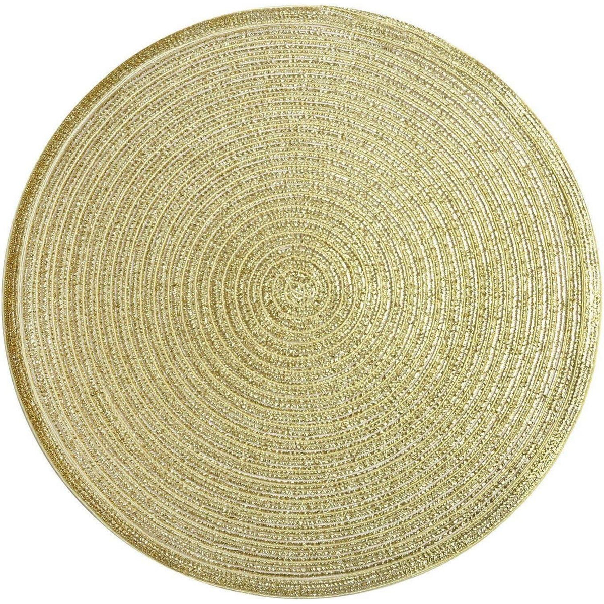 Platzsets Rund Gold 6er Set Abwaschbar Hitzebeständig 38cm