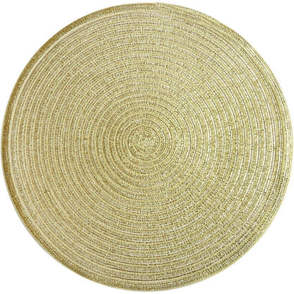 Platzsets Rund Gold 6er Set Abwaschbar Hitzebeständig 38cm