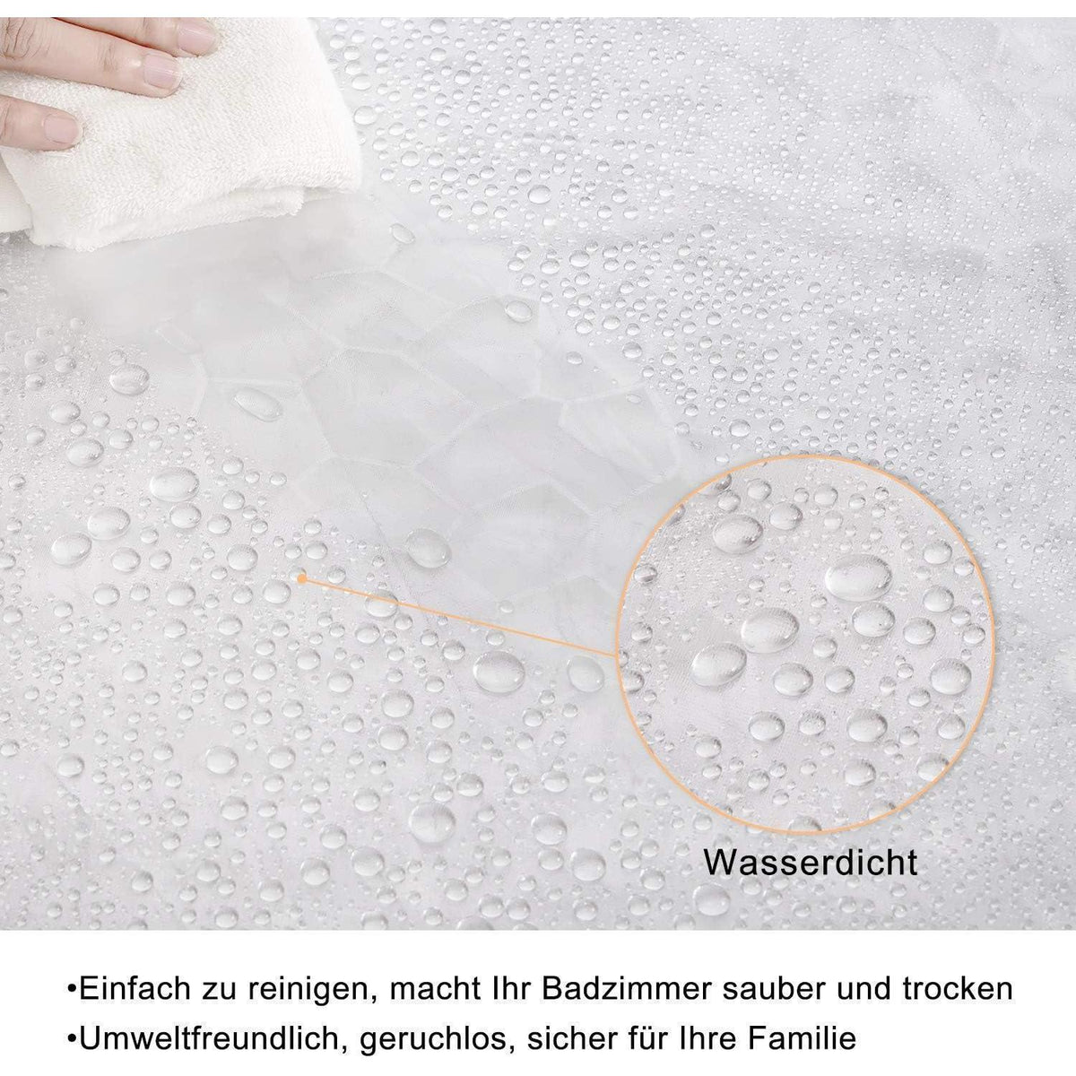 Duschvorhang Anti-Schimmel 3D Kubisch Transparent EVA 180x180cm